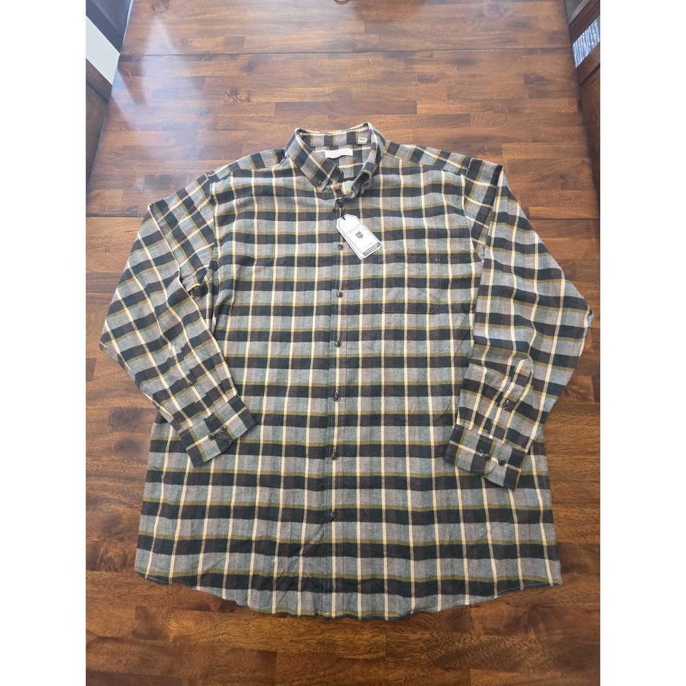 Roundtree & Yorke Portuguese Flannel Shirt Plaid Big & Tall 2XT New W Tag Sku99